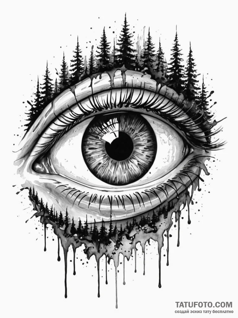 Tattoo sketch, naturalist's cybernetic eye, a... - эскиз тату (№1752477945_0, 14.07.2025 07:25) — Tatufoto.com