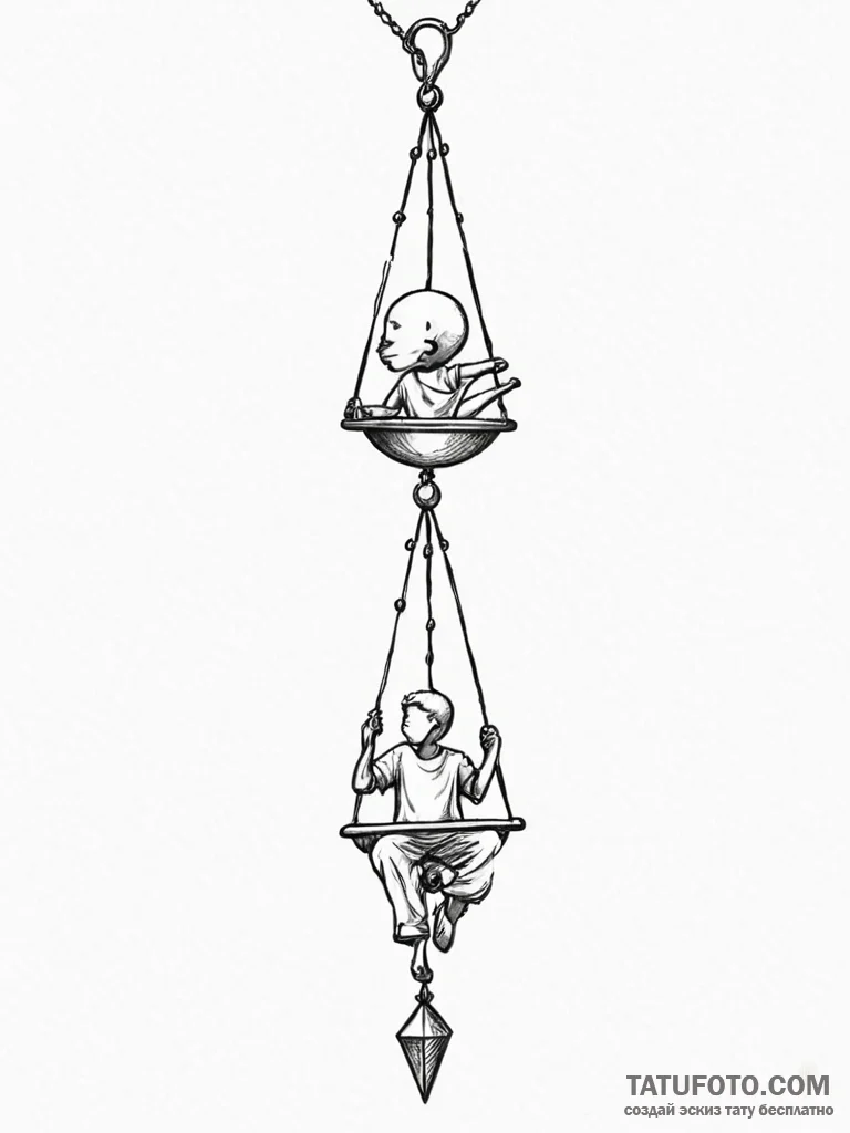Tattoo sketch, pendulum of personal growth, a... - эскиз тату (№1752478279_0, 14.07.2025 07:31) — Tatufoto.com