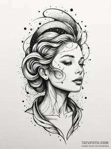 Tattoo sketch, expanding galaxy within, a sty... - эскиз тату (№1752479032_0, 14.07.2025 07:43) — Tatufoto.com