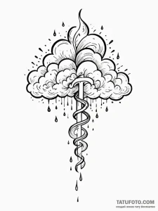 Tattoo sketch, quiet storm of ideas, a styliz... - эскиз тату (№1752479367_0, 14.07.2025 07:49) — Tatufoto.com