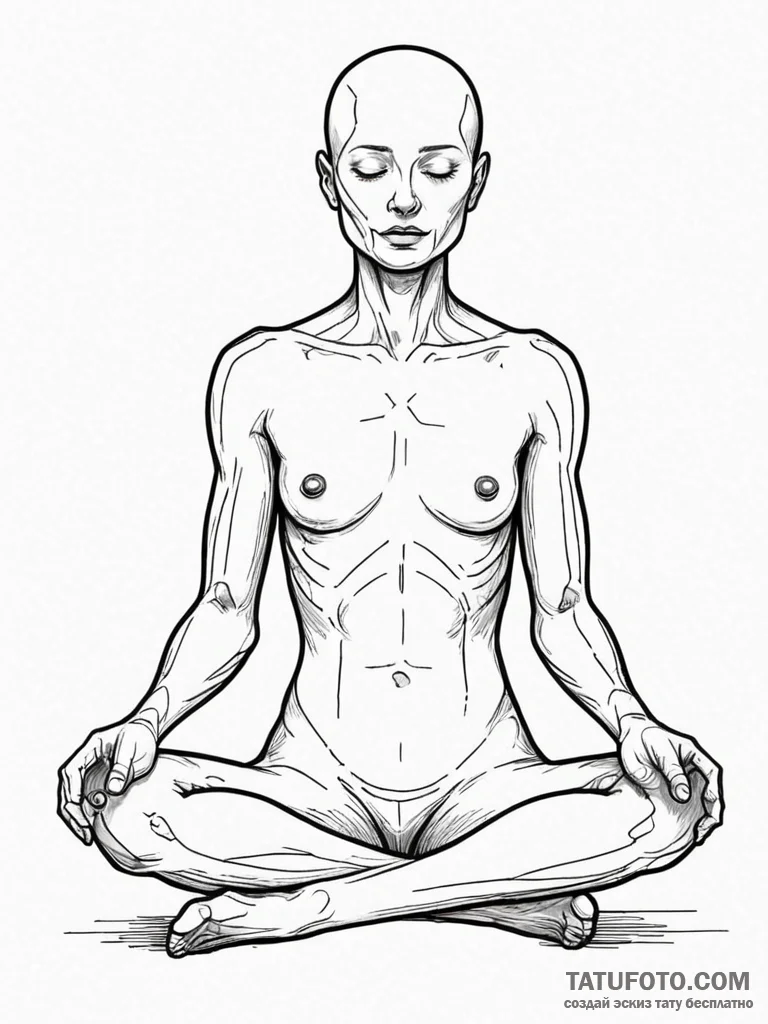 Tattoo sketch, naked ai, pure thought, a simp... - эскиз тату (№1752480121_0, 14.07.2025 08:02) — Tatufoto.com