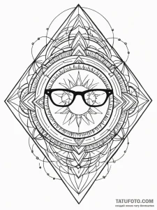 Tattoo sketch, filtered reality glasses, a pa... - эскиз тату (№1752480204_0, 14.07.2025 08:03) — Tatufoto.com