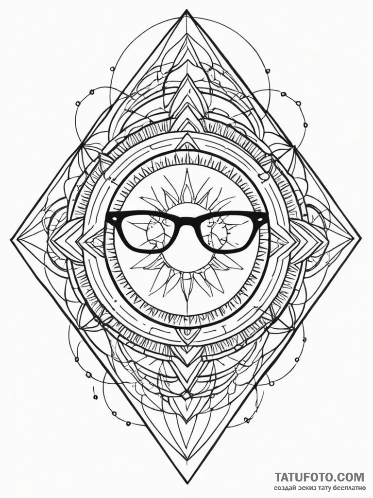 Tattoo sketch, filtered reality glasses, a pa... - эскиз тату (№1752480204_0, 14.07.2025 08:03) — Tatufoto.com