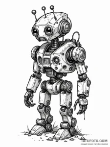 Tattoo sketch, scavenger bot's sanctuary, a c... - эскиз тату (№1752480958_0, 14.07.2025 08:15) — Tatufoto.com