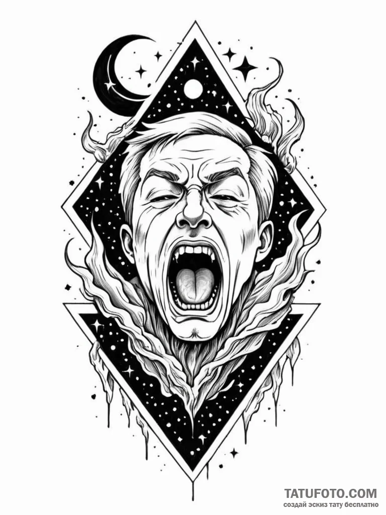 Tattoo sketch, yawning abyssal rift (cosmic),... - эскиз тату (№1752481461_0, 14.07.2025 08:24) — Tatufoto.com