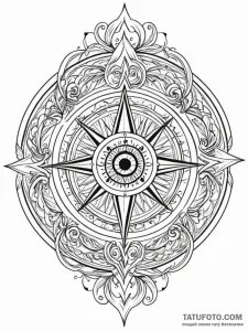 Tattoo sketch, intuition compass, a tradition... - эскиз тату (№1752481880_0, 14.07.2025 08:31) — Tatufoto.com