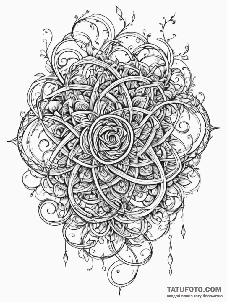 Tattoo sketch, an abstract visualization of a... - эскиз тату (№1752482215_0, 14.07.2025 08:36) — Tatufoto.com