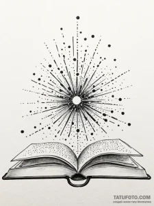 Tattoo sketch, tactile book of braille, lumin... - эскиз тату (№1752482301_0, 14.07.2025 08:38) — Tatufoto.com