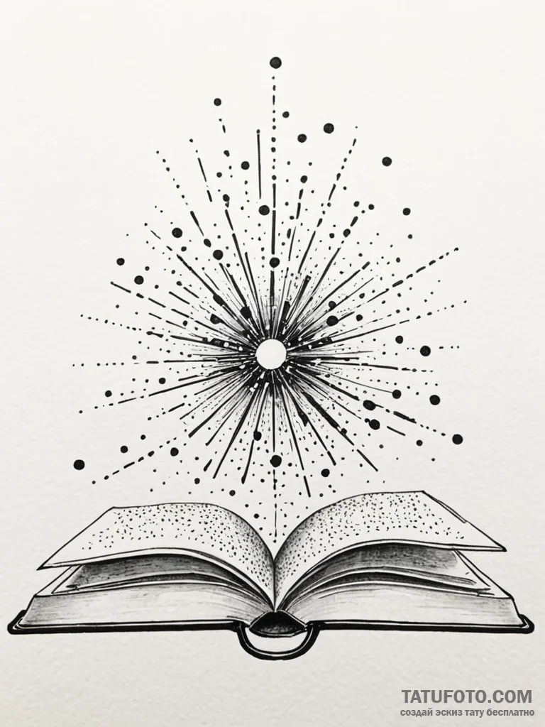 Tattoo sketch, tactile book of braille, lumin... - эскиз тату (№1752482301_0, 14.07.2025 08:38) — Tatufoto.com