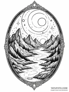 Tattoo sketch, oracle's obsidian mirror, a pe... - эскиз тату (№1752482551_0, 14.07.2025 08:42) — Tatufoto.com