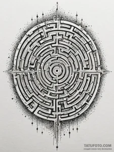 Tattoo sketch, labyrinth of logic, an intrica... - эскиз тату (№1752482970_0, 14.07.2025 08:49) — Tatufoto.com