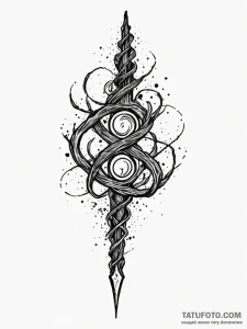 Tattoo sketch, wizard's wireless wand, a clas... - эскиз тату (№1752483221_0, 14.07.2025 08:53) — Tatufoto.com