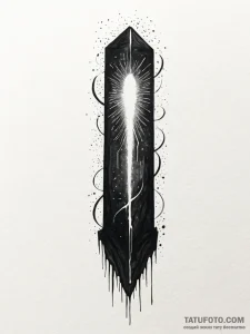 Tattoo sketch, monolith of message, a tall, i... - эскиз тату (№1752484058_0, 14.07.2025 09:07) — Tatufoto.com