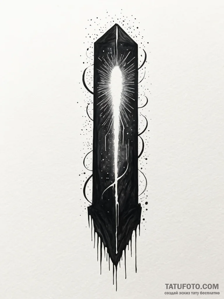Tattoo sketch, monolith of message, a tall, i... - эскиз тату (№1752484058_0, 14.07.2025 09:07) — Tatufoto.com
