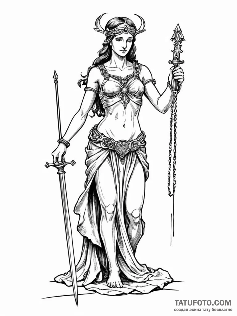 Tattoo sketch, justitia, data blindfold, a mo... - эскиз тату (№1752484142_0, 14.07.2025 09:09) — Tatufoto.com
