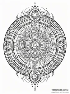 Tattoo sketch, techno-shaman's drum, a tradit... - эскиз тату (№1752484226_0, 14.07.2025 09:10) — Tatufoto.com