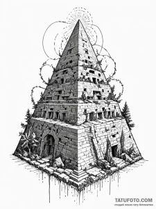 Tattoo sketch, lost civilization's last code,... - эскиз тату (№1752484897_0, 14.07.2025 09:21) — Tatufoto.com