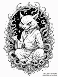Tattoo sketch, yokai, digital manifestation,... - эскиз тату (№1752485318_0, 14.07.2025 09:28) — Tatufoto.com