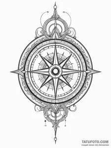 Tattoo sketch, gravity well compass, a styliz... - эскиз тату (№1752485905_0, 14.07.2025 09:38) — Tatufoto.com