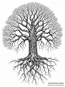 Tattoo sketch, networked roots of life, the i... - эскиз тату (№1752486326_0, 14.07.2025 09:45) — Tatufoto.com