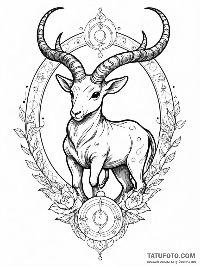 Tattoo sketch, zodiac sign, holographic proje... - эскиз тату (№1752486828_0, 14.07.2025 09:53) — Tatufoto.com