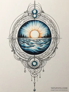 Tattoo sketch, resonant soul orb, a glowing,... - эскиз тату (№1752486997_0, 14.07.2025 09:56) — Tatufoto.com