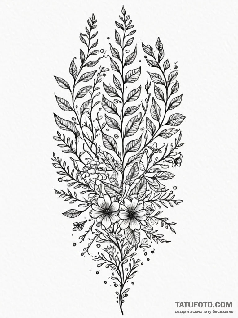 Tattoo sketch, genetic garden of eden, a lush… — эскиз тату (№1752487164_0, 14.07.2025 09:59) — Tatufoto.com