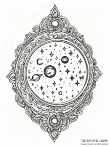 Tattoo sketch, pocket universe locket, a simp... - эскиз тату (№1752488544_0, 14.07.2025 10:22) — Tatufoto.com