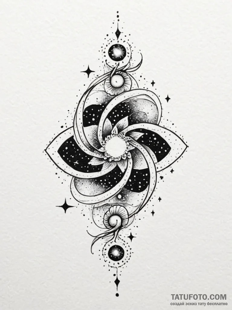Tattoo sketch, nebula of new beginnings, a vi... - эскиз тату (№1752488628_0, 14.07.2025 10:23) — Tatufoto.com