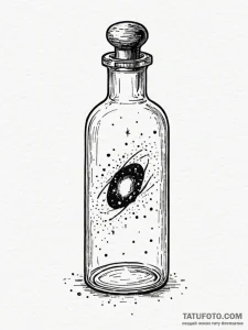 Tattoo sketch, an apothecary bottle containin... - эскиз тату (№1752489298_0, 14.07.2025 10:34) — Tatufoto.com