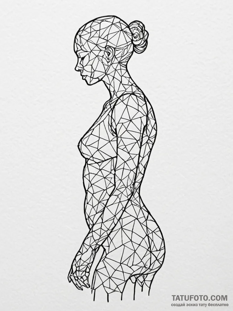 Tattoo sketch, quilted memories (human form),... - эскиз тату (№1752489381_0, 14.07.2025 10:36) — Tatufoto.com