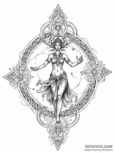 Tattoo sketch, ritual of recursive loops, a s... - эскиз тату (№1752489549_0, 14.07.2025 10:39) — Tatufoto.com