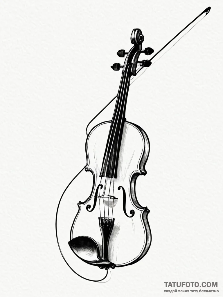 Tattoo sketch, virtuoso's bow, light string,... - эскиз тату (№1752489633_0, 14.07.2025 10:40) — Tatufoto.com
