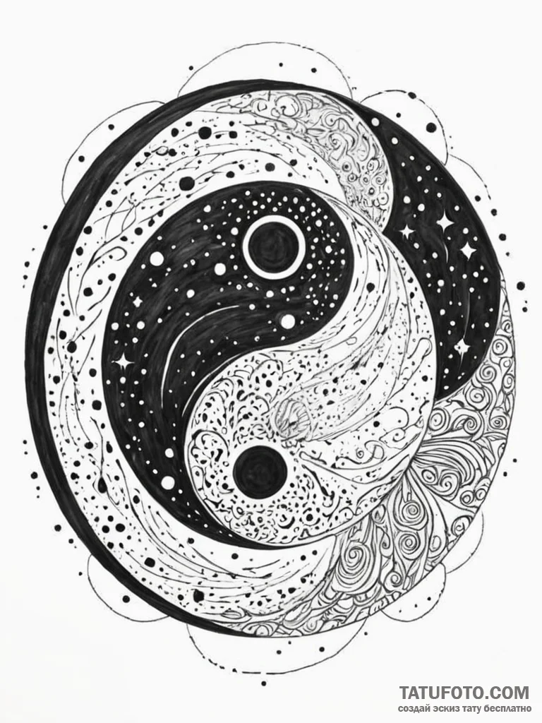 Tattoo sketch, yin-yang of quantum light, a c... - эскиз тату (№1752490800_0, 14.07.2025 11:00) — Tatufoto.com