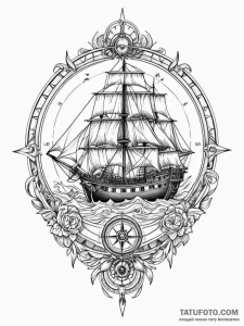 Tattoo sketch, maritime marauder, digital com... - эскиз тату (№1752491683_0, 14.07.2025 11:14) — Tatufoto.com