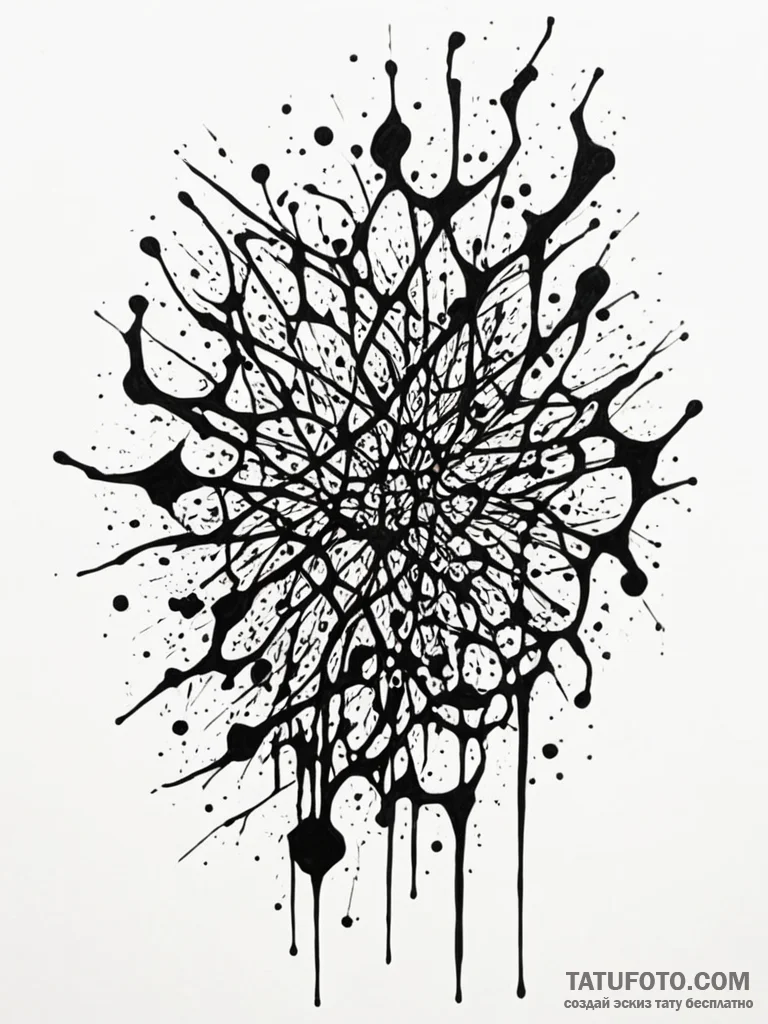 Tattoo sketch, drip painting galaxy, a galaxy... - эскиз тату (№1752491764_0, 14.07.2025 11:16) — Tatufoto.com