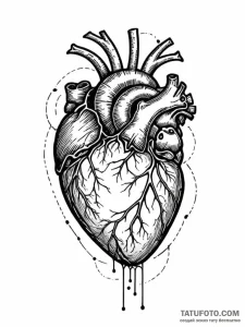Tattoo sketch, human heart as a hyperlink, a... - эскиз тату (№1752492275_0, 14.07.2025 11:24) — Tatufoto.com