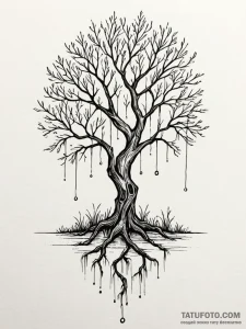 Tattoo sketch, whispering willow of wi-fi, an... - эскиз тату (№1752492484_0, 14.07.2025 11:28) — Tatufoto.com