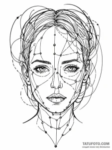 Tattoo sketch, abstract expressionist portrai... - эскиз тату (№1752493227_0, 14.07.2025 11:40) — Tatufoto.com