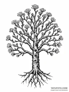 Tattoo sketch, xerophyte bloom, digital roots... - эскиз тату (№1752494312_0, 14.07.2025 11:58) — Tatufoto.com