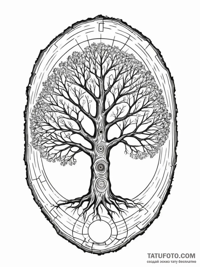 Tattoo sketch, youthful tree, luminous growth... - эскиз тату (№1752494649_0, 14.07.2025 12:04) — Tatufoto.com