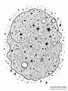 Tattoo sketch, the great filter (cosmic sieve... - эскиз тату (№1752494733_0, 14.07.2025 12:05) — Tatufoto.com