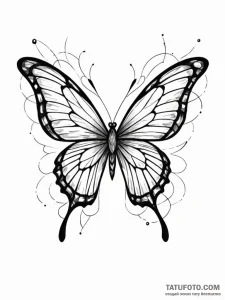 Tattoo sketch, butterfly with wings made of s... - эскиз тату (№1752494816_0, 14.07.2025 12:06) — Tatufoto.com