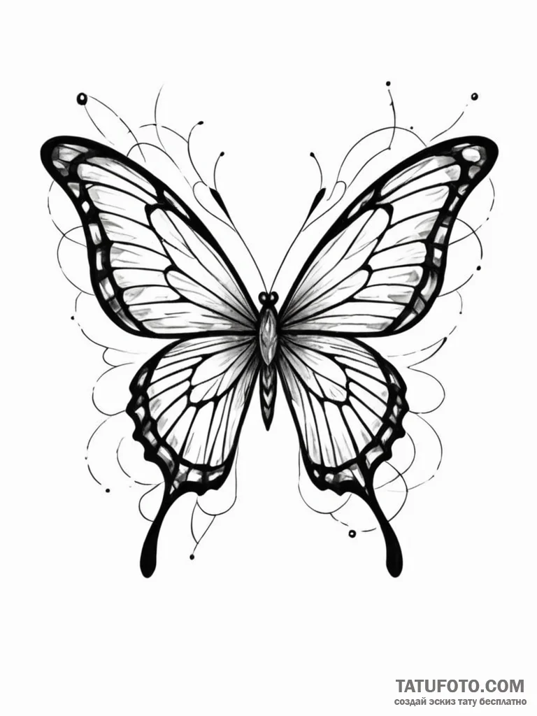 Tattoo sketch, butterfly with wings made of s... - эскиз тату (№1752494816_0, 14.07.2025 12:06) — Tatufoto.com