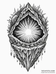 Tattoo sketch, embedded gemstone of knowledge... - эскиз тату (№1752495066_0, 14.07.2025 12:11) — Tatufoto.com