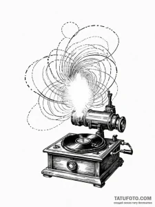 Tattoo sketch, yesteryear's echo, digital rip... - эскиз тату (№1752495906_0, 14.07.2025 12:25) — Tatufoto.com