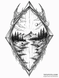 Tattoo sketch, glimpse through time's veil, a... - эскиз тату (№1752496403_0, 14.07.2025 12:33) — Tatufoto.com