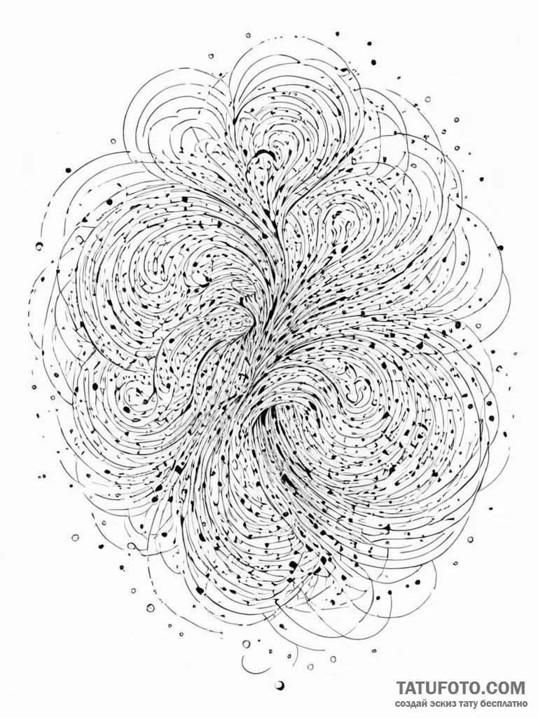 Tattoo sketch, vast ocean, undercurrents of d... - эскиз тату (№1752496487_0, 14.07.2025 12:34) — Tatufoto.com