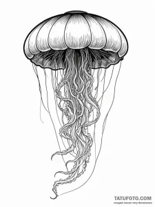 Tattoo sketch, jellyfish, lantern of depths,... - эскиз тату (№1752496651_0, 14.07.2025 12:37) — Tatufoto.com