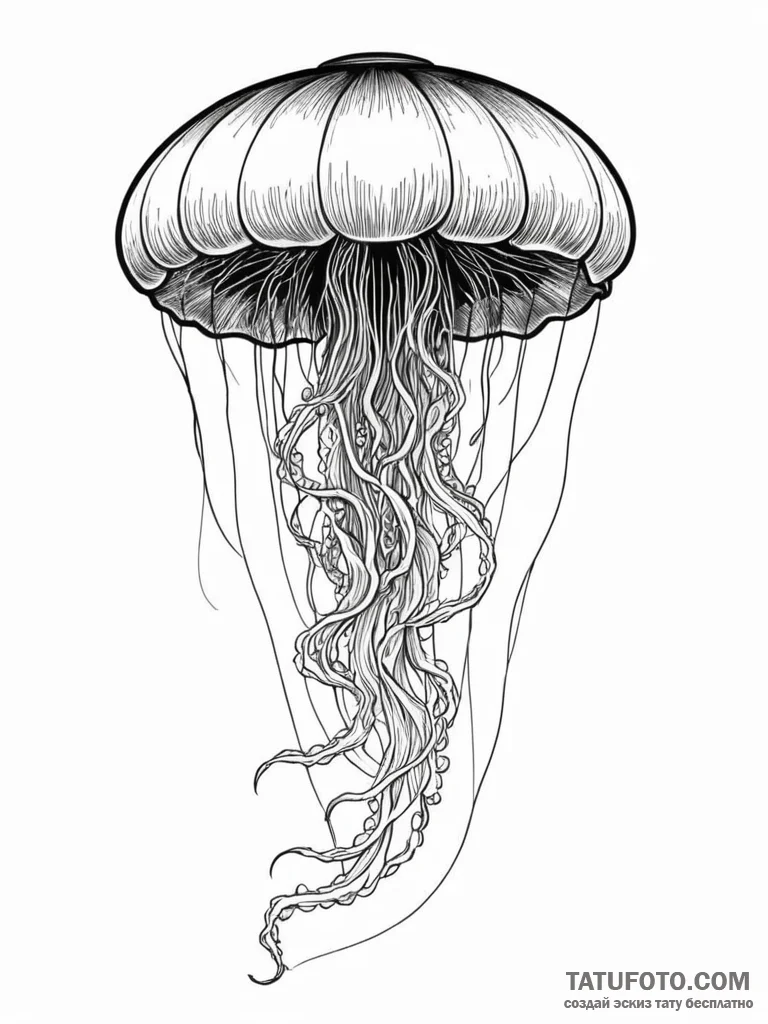 Tattoo sketch, jellyfish, lantern of depths,... - эскиз тату (№1752496651_0, 14.07.2025 12:37) — Tatufoto.com
